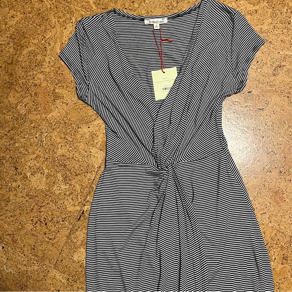 Rolla Coster Black & White Striped Twist Front Dress NWT Sz S - Picture 9 of 11